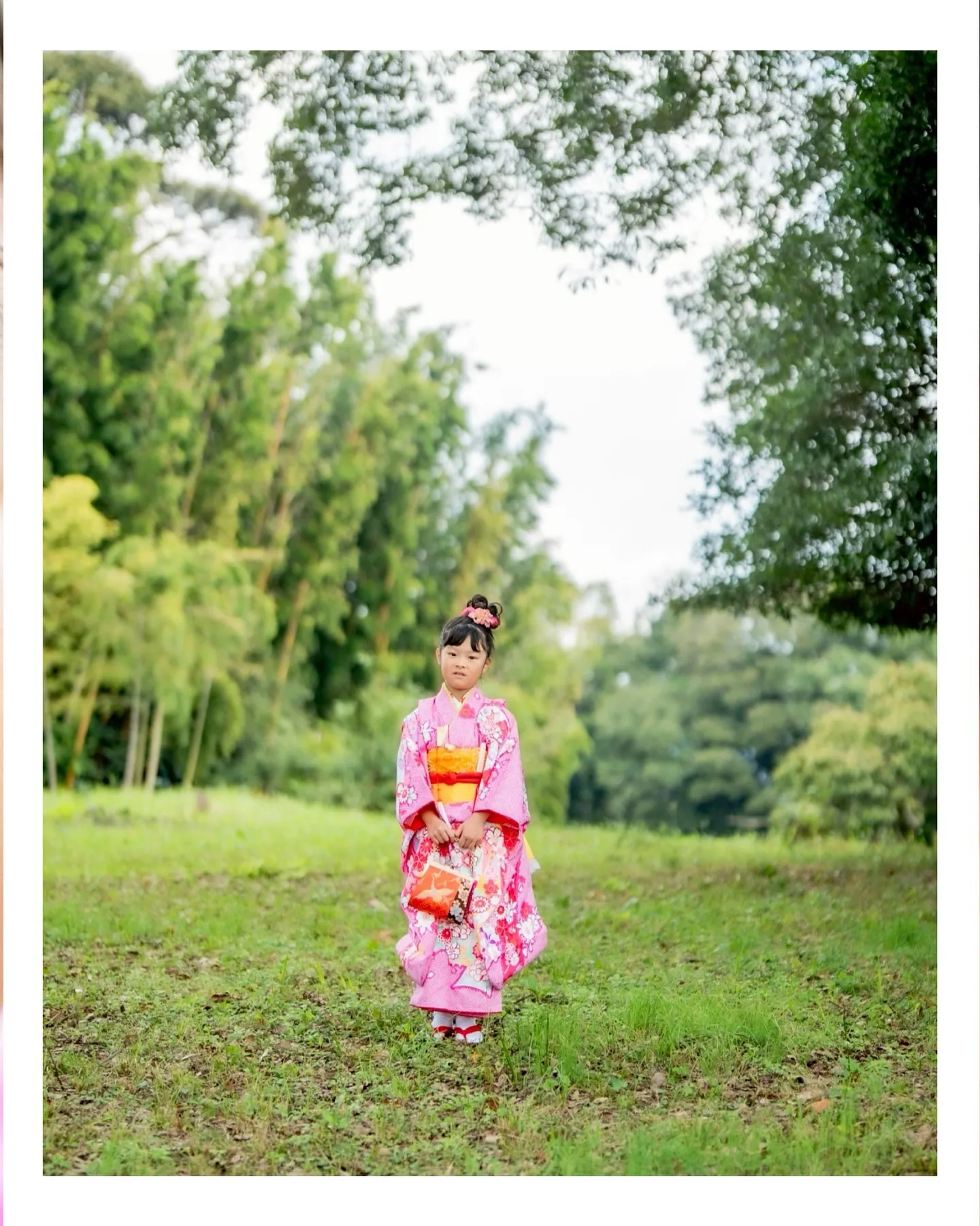 姉弟W七五三撮影、ご自宅からの清末八幡宮。